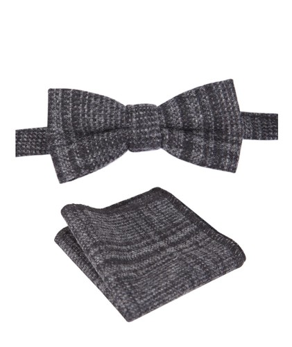 Boys charcoal grey check tweed - charcoal,