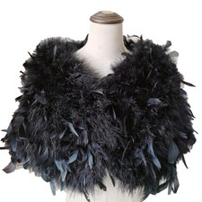 Real Ostrich Feather Fur Shawl Shrug Cape Wraps For Bride Wedding Party
