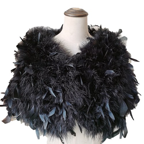 Real ostrich feather fur shawl - real,