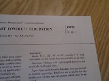 CAST CONCRETE 1950S  PIPES  DESIGN DATA SHEET  ARCHITECTURE  21/28CM