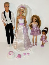 Barbie Wedding Day Set Bride Groom Bridesmaids Dolls Accessories Cake Mattel