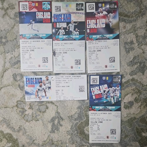 England home football ticket - 5,