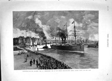 Original Old Antique Print