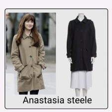 Apc Black Short Trench Coat • Small UK 8 • ASO Anastasia Steele Dakota Johnson