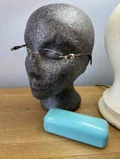 Tiffany & Co TF1026 Gold Grey Black Rimless Eye Glasses Frame Italy Case Genuine