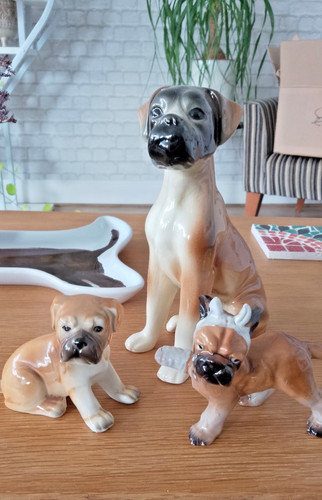 Ceramic boxer dog ornament - boxer,