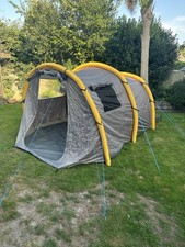 4 Man Blow Up Tent, Grey And Yellow, Used Once.