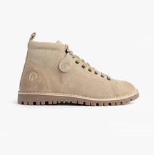 Popps 1961 Mens Casual Lace-Up Comfort Suede Monkey Boots-Sand