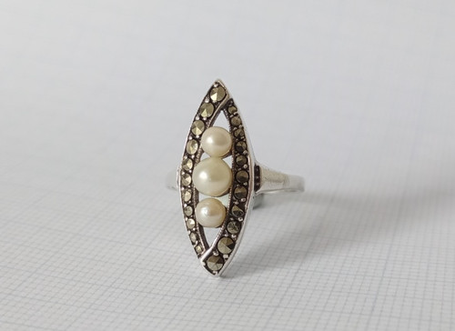 Antique art deco pearl - , ring