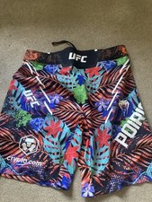 UFC Unrivaled by Venum Blue Dustin Poirier Long Fit Fight Shorts Mens small