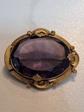 Pinchbeck Amethyst Antique Brooch.