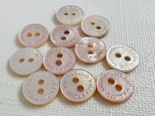 10 Mother Of Pearl MOP Ralph & Russo Couture Designer Buttons 2 Hole Pink 12mm