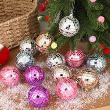 Christmas Mirror Disco Balls Set Mini Disco Hanging Balls Xmas Party Tree Decor