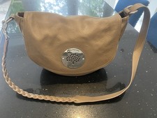 Genuine Mulberry Daria Medium Hobo Shoulder Bag Taupe Pebbled Leather