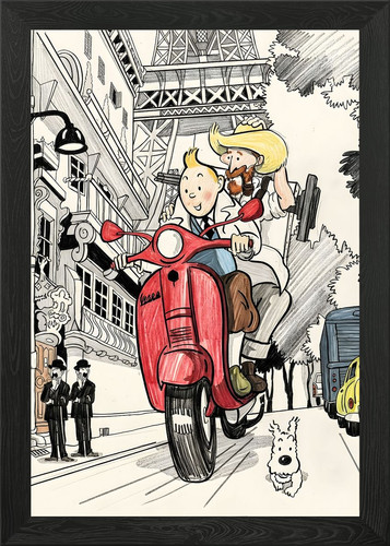 Tintin and haddock riding - and,
