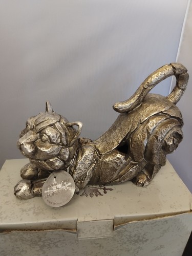Metallic silver cat - silver, natural