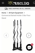 MUSCLEiQ Commercial Barbell Holder 5 Bar Floor Stand