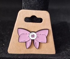 Novelty Pin Badge, Pink Bow, Eyes, Lanyard Badge, Gift