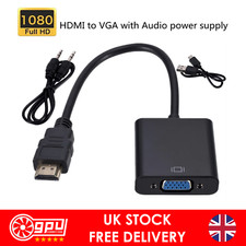 HDMI to VGA Adapter Cable V2 - Active Powered / Audio Output / 1080P / XBOX / PC