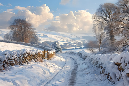 Yorkshire dales winter - winter, snowy