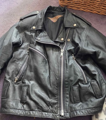 Black soft leather - leather, biker