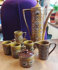 Portmeirion Totem By Susan Williams-Ellis 1960's 16 Piece Coffee Set Gb20