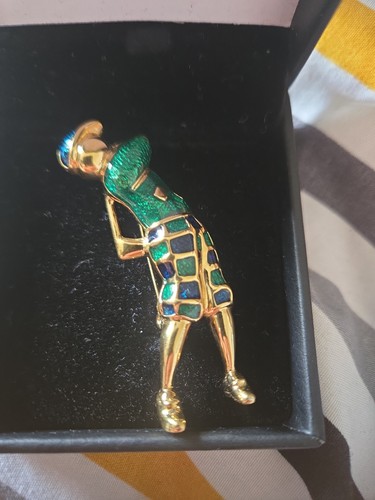 Vintage golfer brooch - vintage,