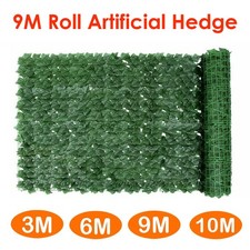 9M Roll Artificial Hedge Garden Fake Ivy Leaf Privacy Fence Screening Wall Panel