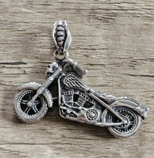 Sterling Silver 925 3D Motorbike  Pendant, Brand New Stock! Biker, Motorcycle.