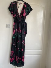 ZARA Ladies Black Floral Satin