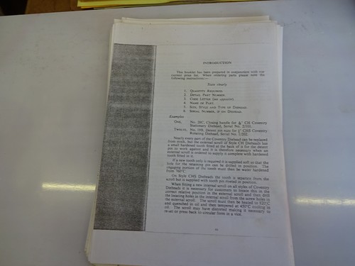 Coventry die head manual part