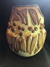 Halifax Studio Brutalist Vintage Pottery Shelf Vase 1970s Mid Century - 8” tall.