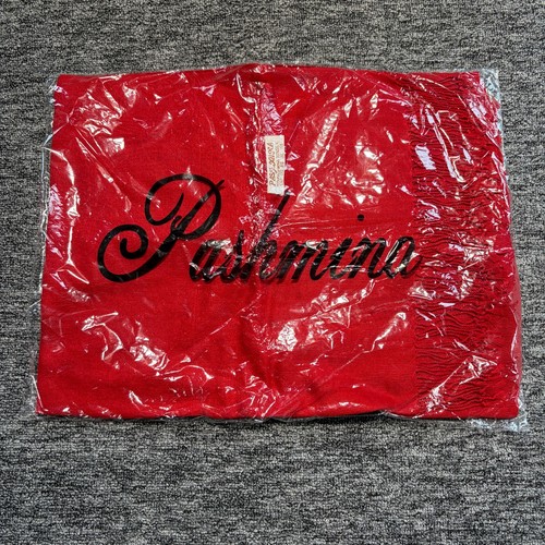 Red pashmina silk blend scarf - red,