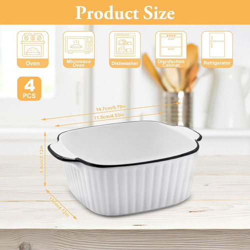 4pcs ceramic baking dishes - 4pcs,