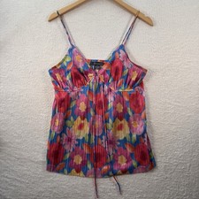 Primark Floral Loose Fit cami Sleeveless  Top Size Medium Spaghetti Straps