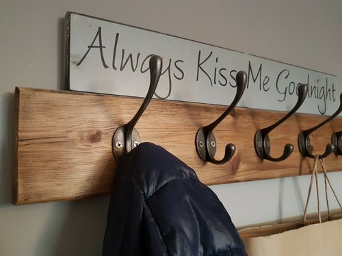 Coat rack wooden - coat, hooks