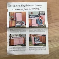 FRIGIDAIRE Appliances Advert 1962 Vintage pink Fridge, Range, Washer, Dishwasher