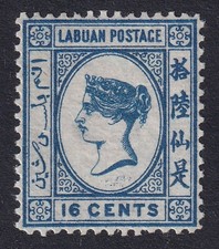 LABUAN 1879 QV 16c Blue SG 4