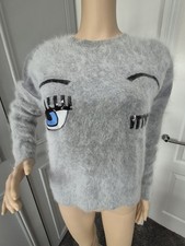 Ladies Stunning Angora Jumper With Sequined Eyes