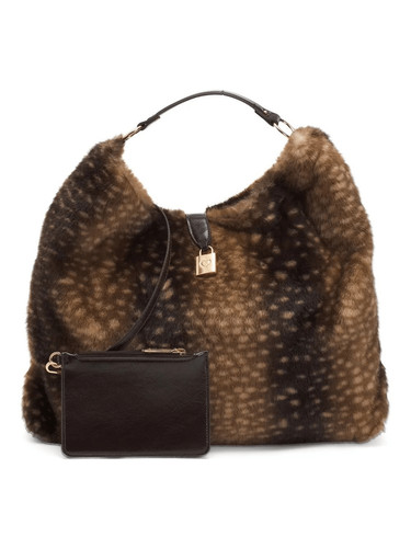 Betsey johnson brown faux fur - betsey,