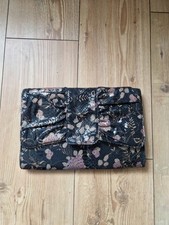 Topshop Black Floral Clutch