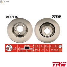 2x BRAKE DISC DF4764S FOR VW