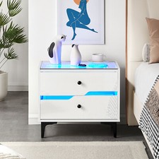 High Gloss LED Bedside Tables