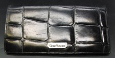 Authentic Vintage Gianni Versace Elegant Long Leather Embossed Wallet Purse W030