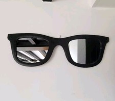 Fun Dark Glasses Wall Hanging Mirror Black Metal Frame Mirrored Lenses Retro 