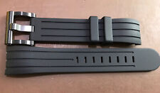 Genuine TW Steel Grandeur Black Rubber Watch Strap & Buckle 22mm TWB158L Long