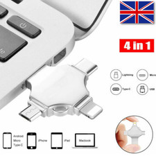 4-IN-1 USB3.0 Flash Drive 64G Memory Stick For iPhone iPad Samsung Type-C Micro