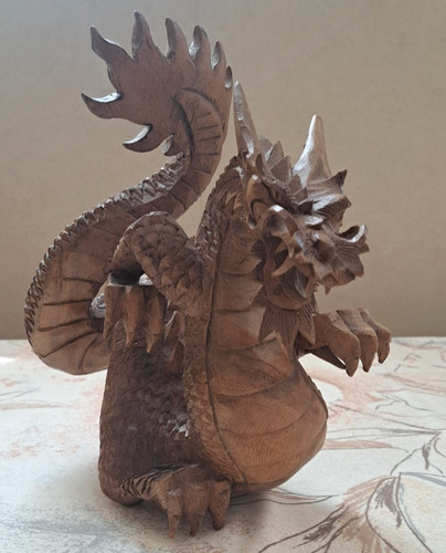 Hand crafted wooden dragon - crafted,