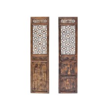 Pair Oriental Bats Floral