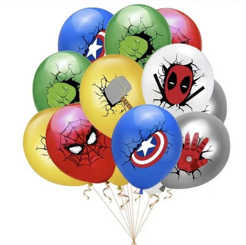 Superhero x10 balloons - superhero,